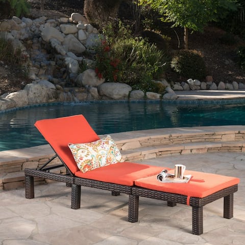 Jamaica Outdoor Chaise Lounge with Cushion by Christopher Knight Home