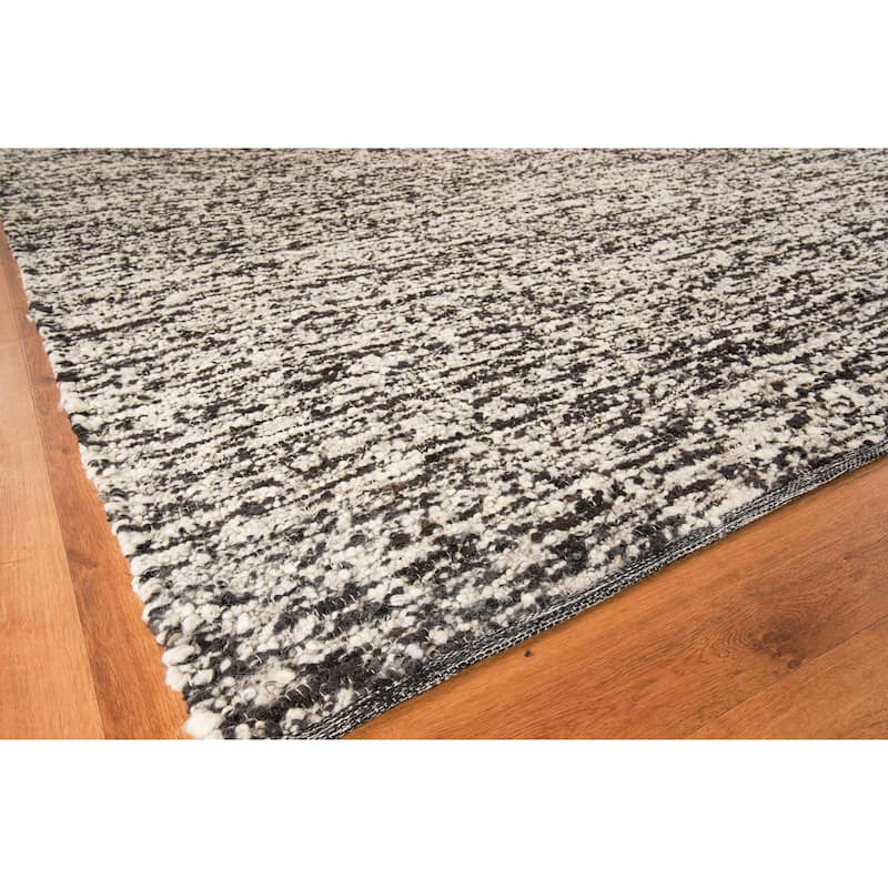 EXQUISITE RUGS Tocayo Flatweave New Zealand Wool Black Area Rug.