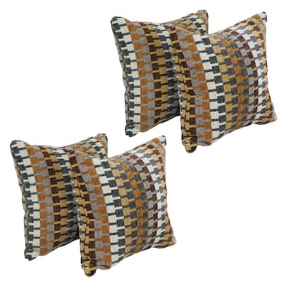 Blazing Needles 17-inch Square Throw Pillows (Set of 4)
