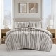 preview thumbnail 1 of 37, Madison Park Jasmine Ultrasoft Faux Fur Ribbed Comforter Set Light Gray - King
