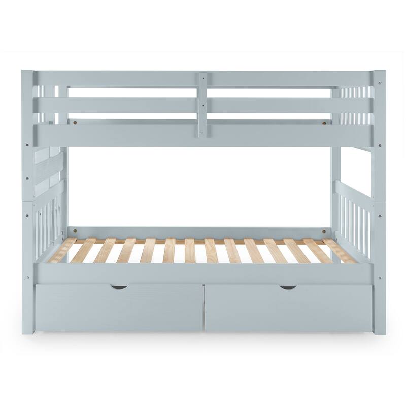 Taylor & Olive Trillium Twin over Twin Bunk Bed with Ladder, 2 Drawers