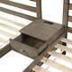 preview thumbnail 5 of 3, Wooden Triple Twin Bed with USB Port in Warm Gray - Warm Gray