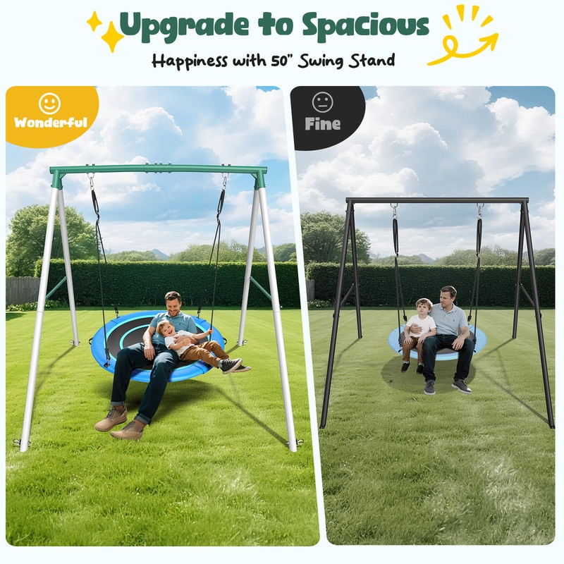 【Swing Big】NF 3枚 FaB Hapfan 7.3ft Tall 600lb Heavy Duty Swing Set with 1 Platform Swing