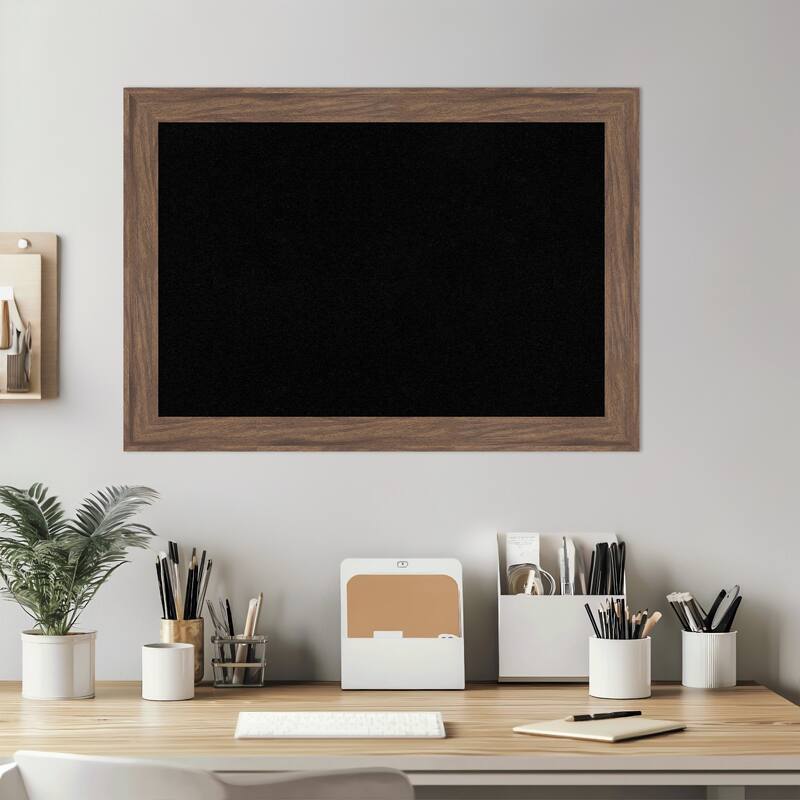 Pia Medium Brown Narrow Framed Cork Board - Bulletin Board, Organization Board, Pin Board