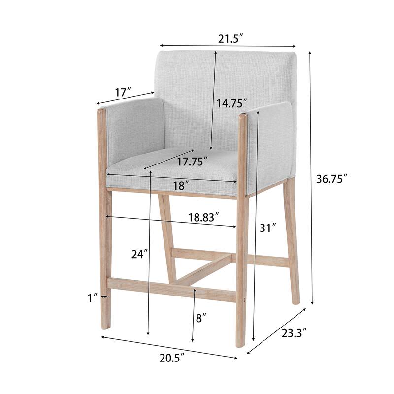 Christopher Knight Home - Modern Upholstered Counter Stools with Arms - Set of 2