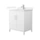 Option White, Nickel Trim, White Cultured Marble Top