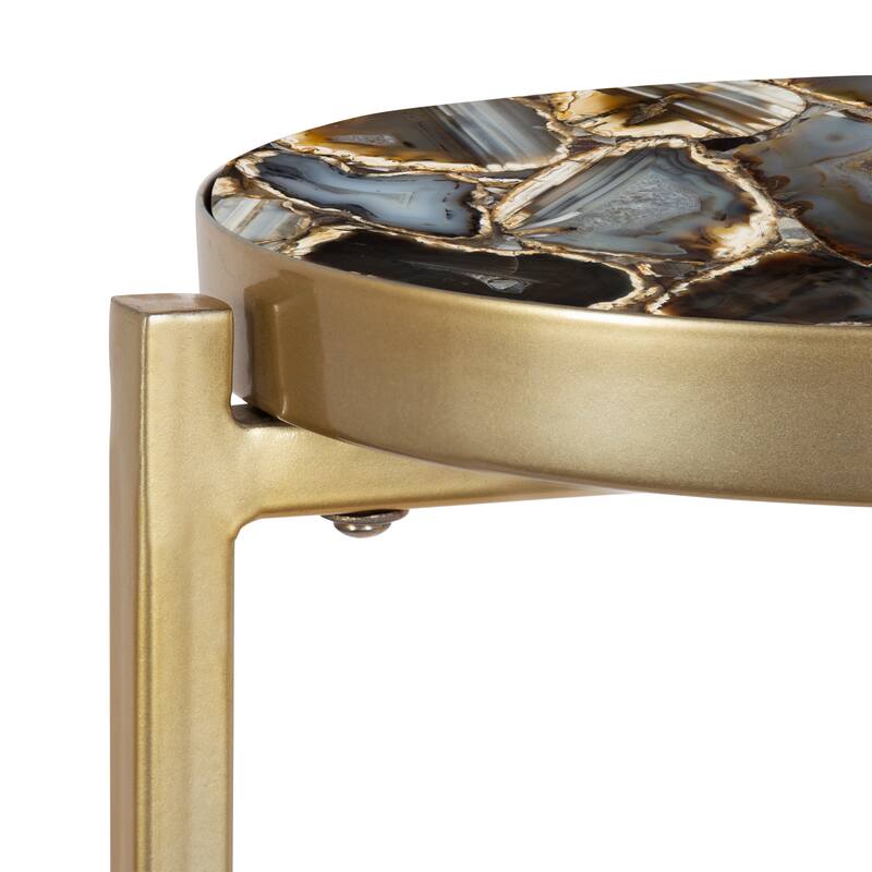 Kate and Laurel Aguilar Glam Drink Table - 9x9x23