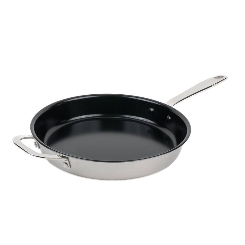 Alva Maestro 5-Ply Nonstick Stainless Steel Cookware Set - Non-Toxic Pans - Dishwasher Safe Hand Wash Recommended - Black - 11-inch - Stainless Steel - 400-degrees F - Non-Stick/Oven Safe/PFOA Free