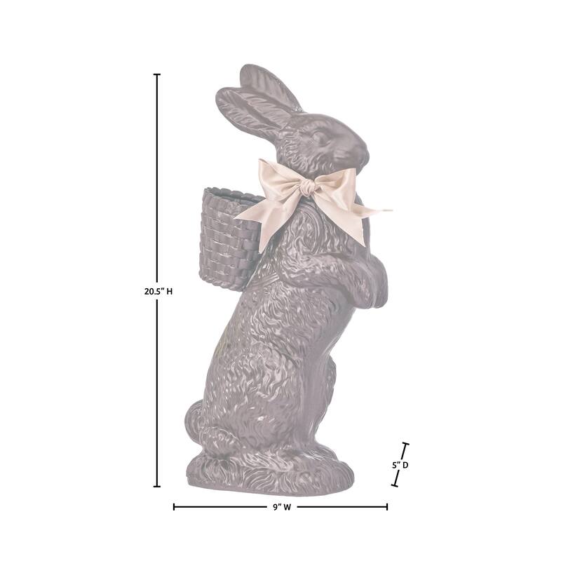 20.5" Resin Standing Chocolate Bunny