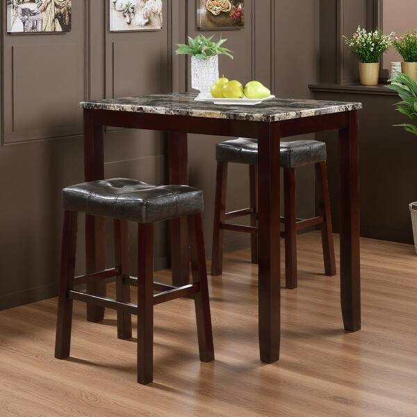 3-Piece Dining Set with Rectangular Table and 2 Stools - Bed Bath ...