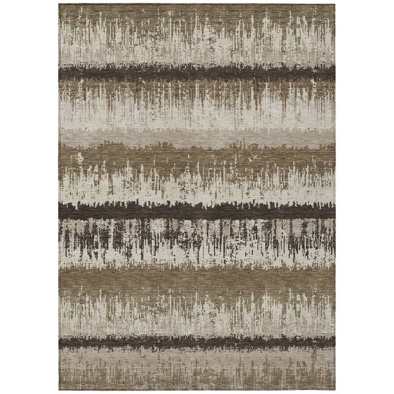 Machine Washable Indoor/ Outdoor Abstract Ombre Chantille Rug