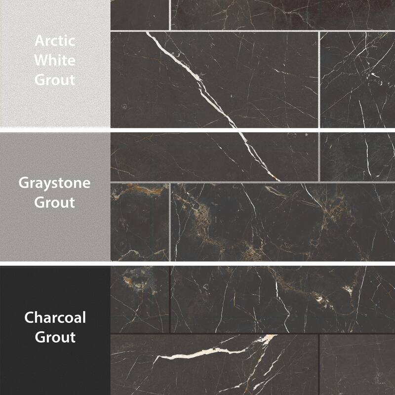 Merola Tile Reve Noir 23-1/2" x 47-1/8" Porcelain Floor and Wall Tile - Pallet (8 Tiles)