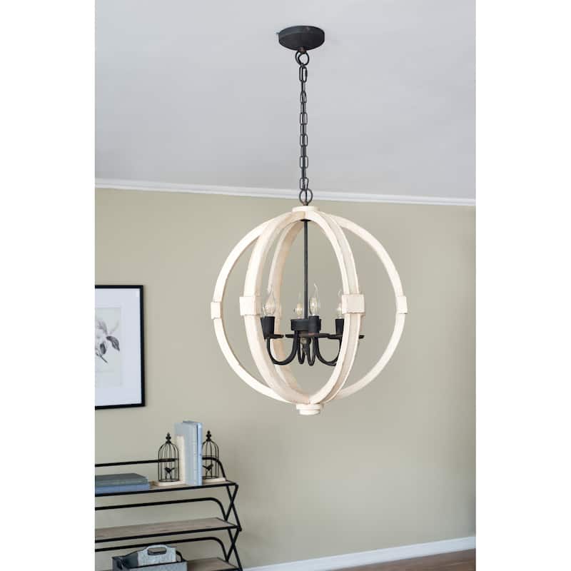 6 - Light Wood Chandelier