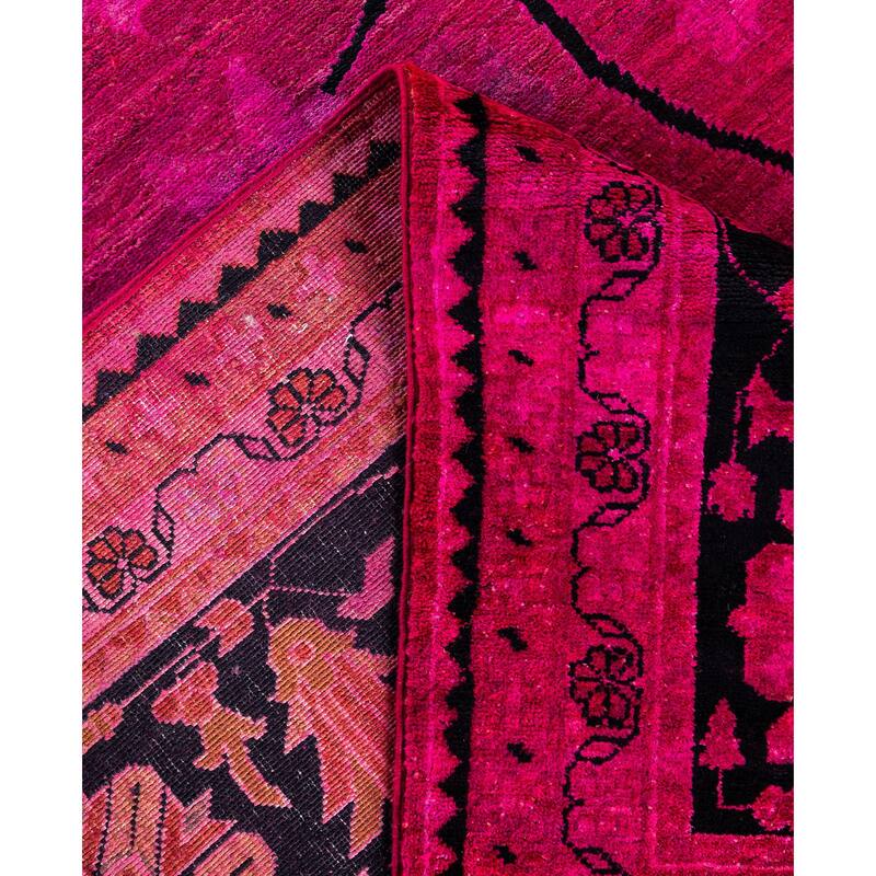 Overdyed One-of-a-Kind Hand-Knotted Area Rug - Pink - 12' 1" x 17' 8"