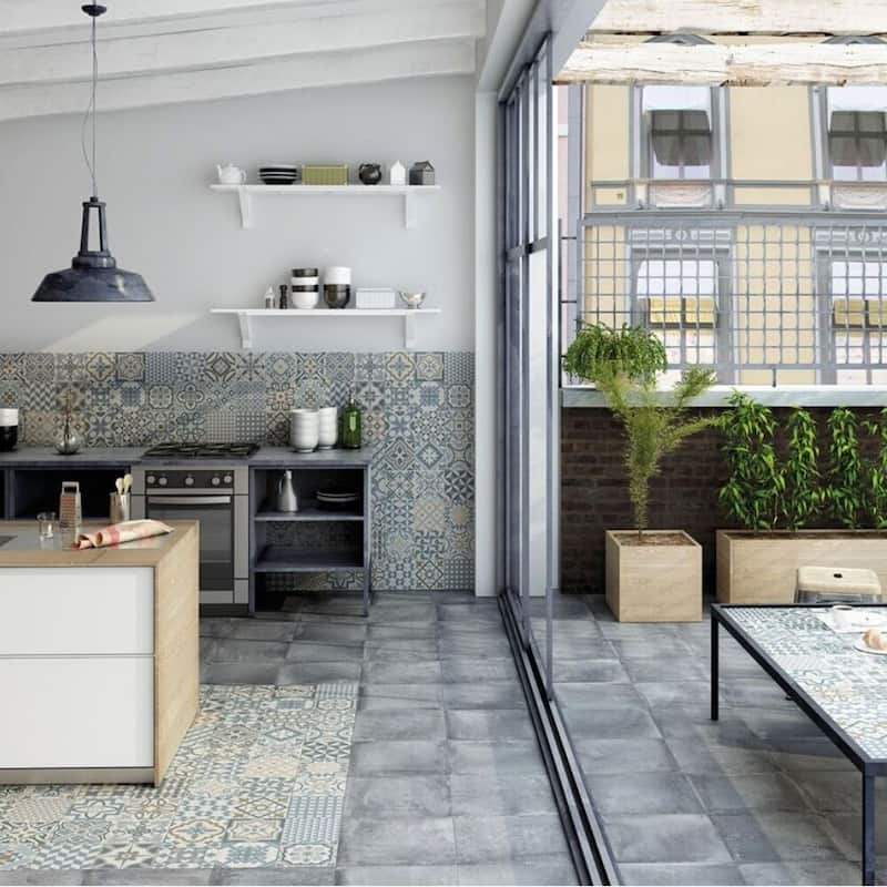 Ellis Taco 6.5x6.5 Matte Porcelain Encaustic Tile - Floor, Wall & Backsplash