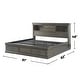 preview thumbnail 3 of 3, Wooden Queen Bed with Storage Space in Dark Gray