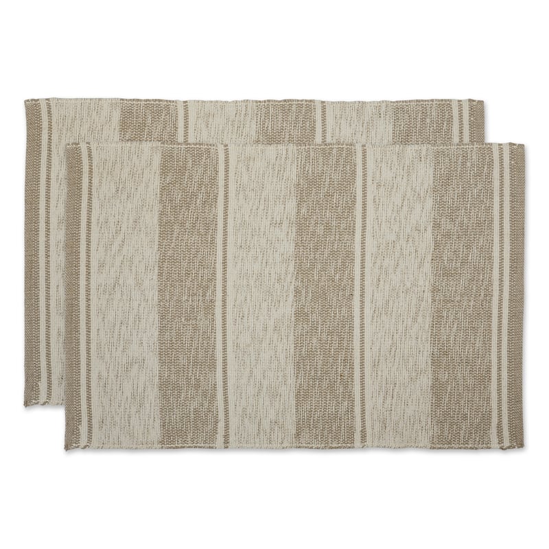 DII French Blue Variegated Plaid Recycled Yarn Rug (Set of 2) - Big
