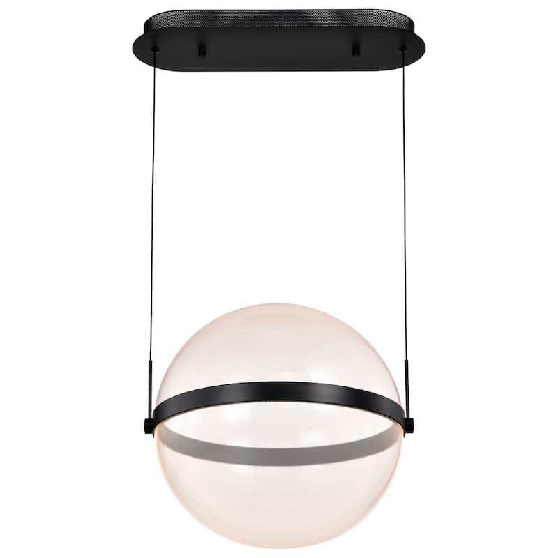Arvada 16 Inch LED Pendant Matte Black Silk Screened Acrylic Lens - Matte Black