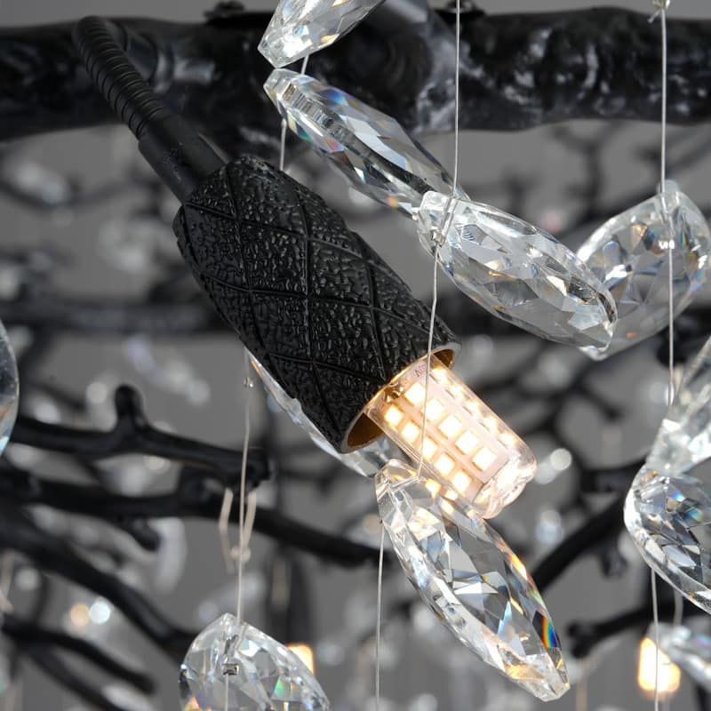 Modern Round Branch Crystal Chandelier, 600-1200mm Diameter, Marquise Cut Crystal Pendant Light
