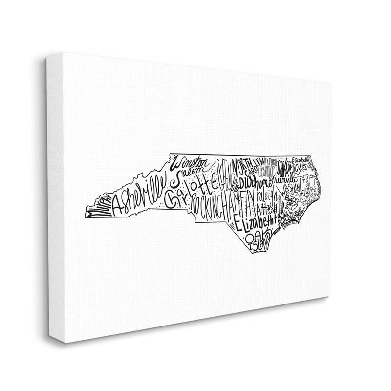 Stupell North Carolina State Cities Stretched Canvas Wall Art, Design by The Saturday Evening Post