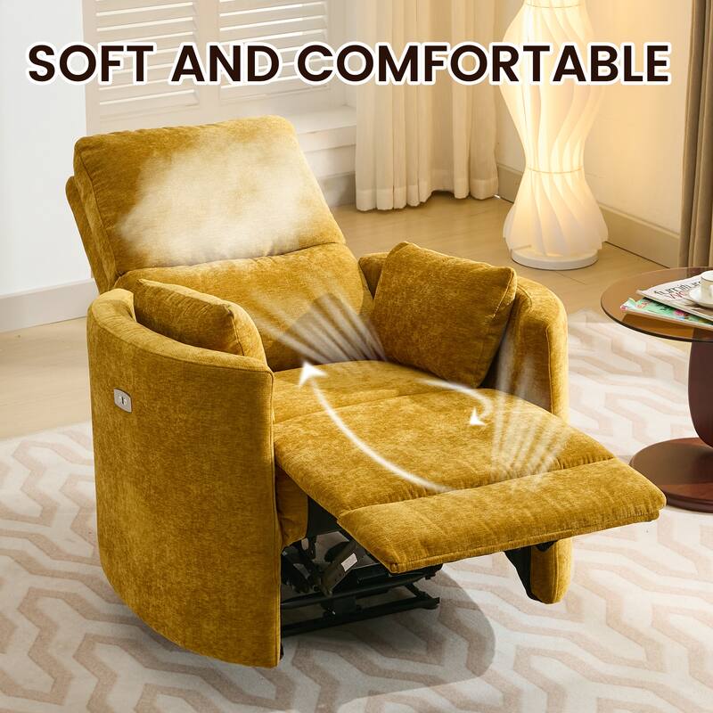 Chenille Power Recliner, 3-position Reclining Chair