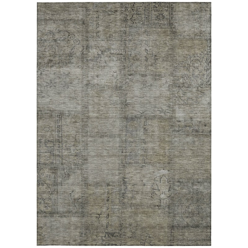 HomeRoots Patchwork Transitional Rectangle Outdoor Rug