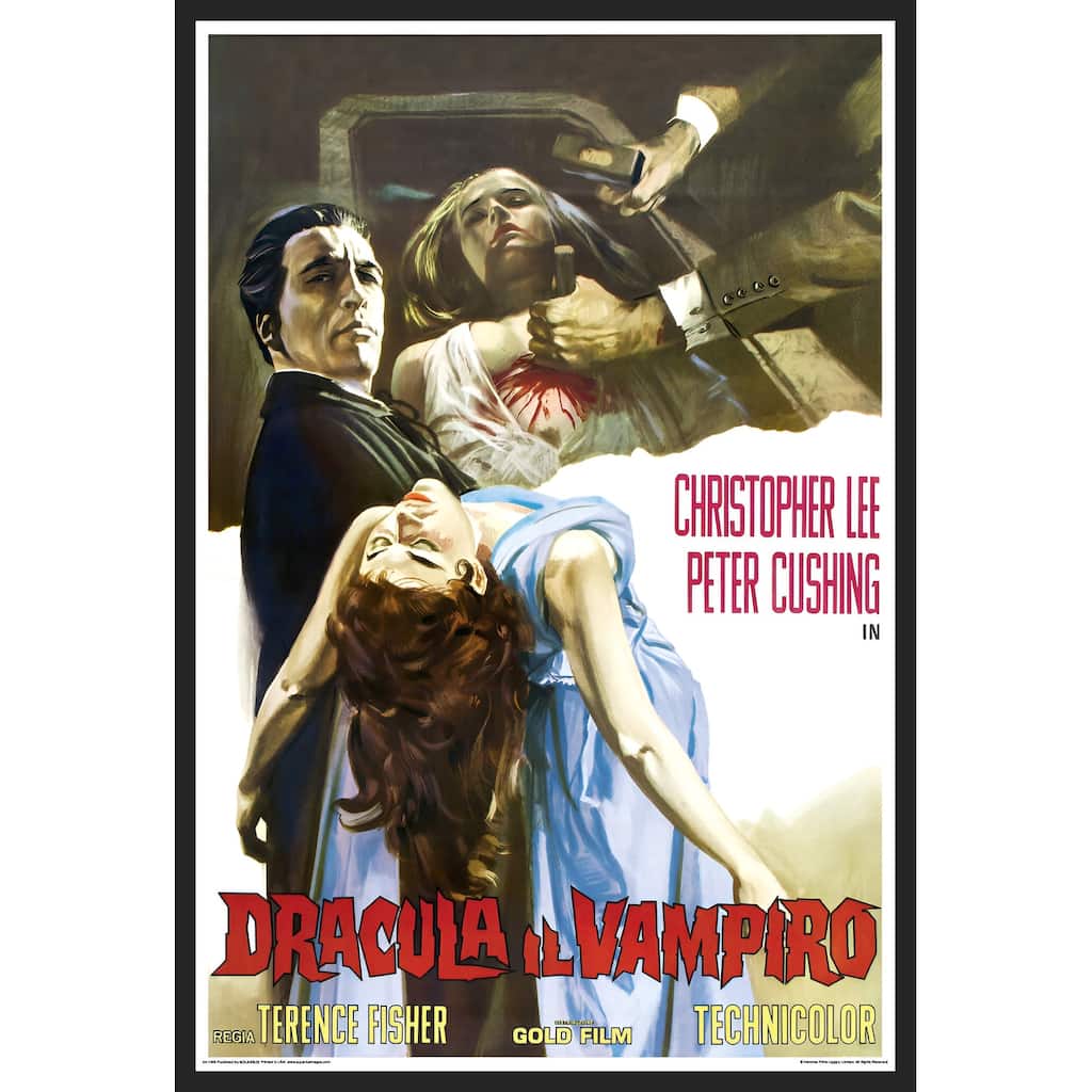Hammer Films - Dracula di Vampiro Framed Art Poster - 24 x 36 Inch