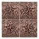 preview thumbnail 1 of 3, 4" x 4" Hammered Copper Star Tile - Quantity 4 (T4DBS_PKG4)