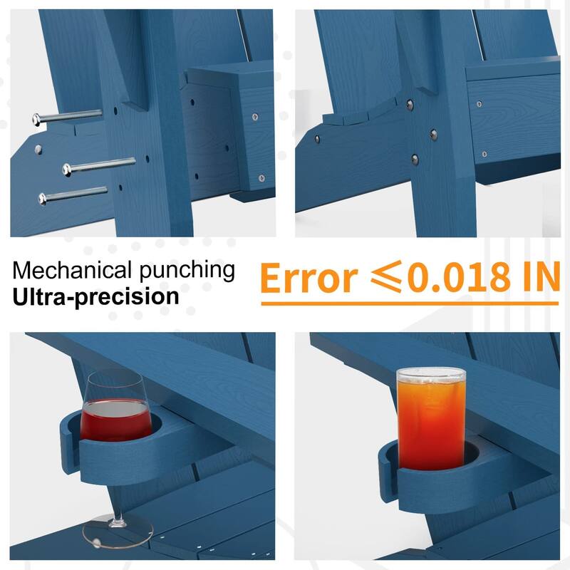WINSOON Adirondack Chair Weather Resistant with Cup Holder