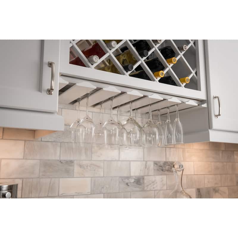 Hardware Resources 36 Inch Wide Under Cabinet Mount Stemware Holder