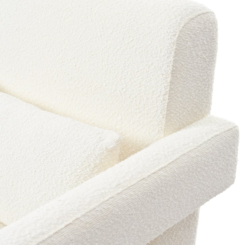 White 30.3" Accent Chair with Lumbar Support