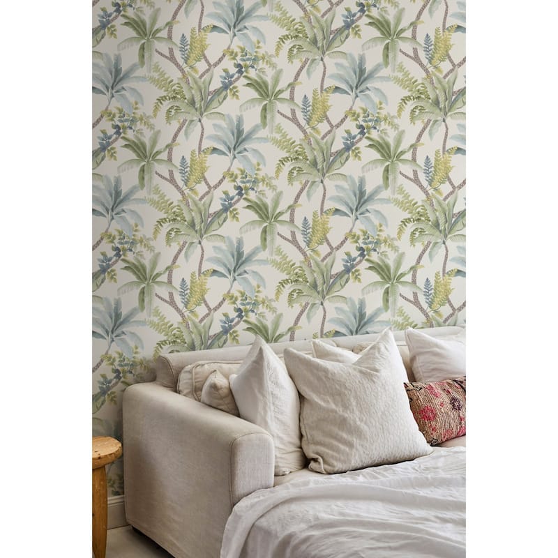 Trailing Palm Non-Pasted Wallpaper – 396in. x 21in. – Covers 56 square feet