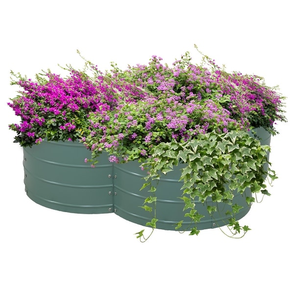 鉢・プランター NEIGHBORHOOD SRL . GARDEN BED / I-S Sunnydaze 4-Leaf Clover-Shaped Galvanized Steel Raised Garden Bed