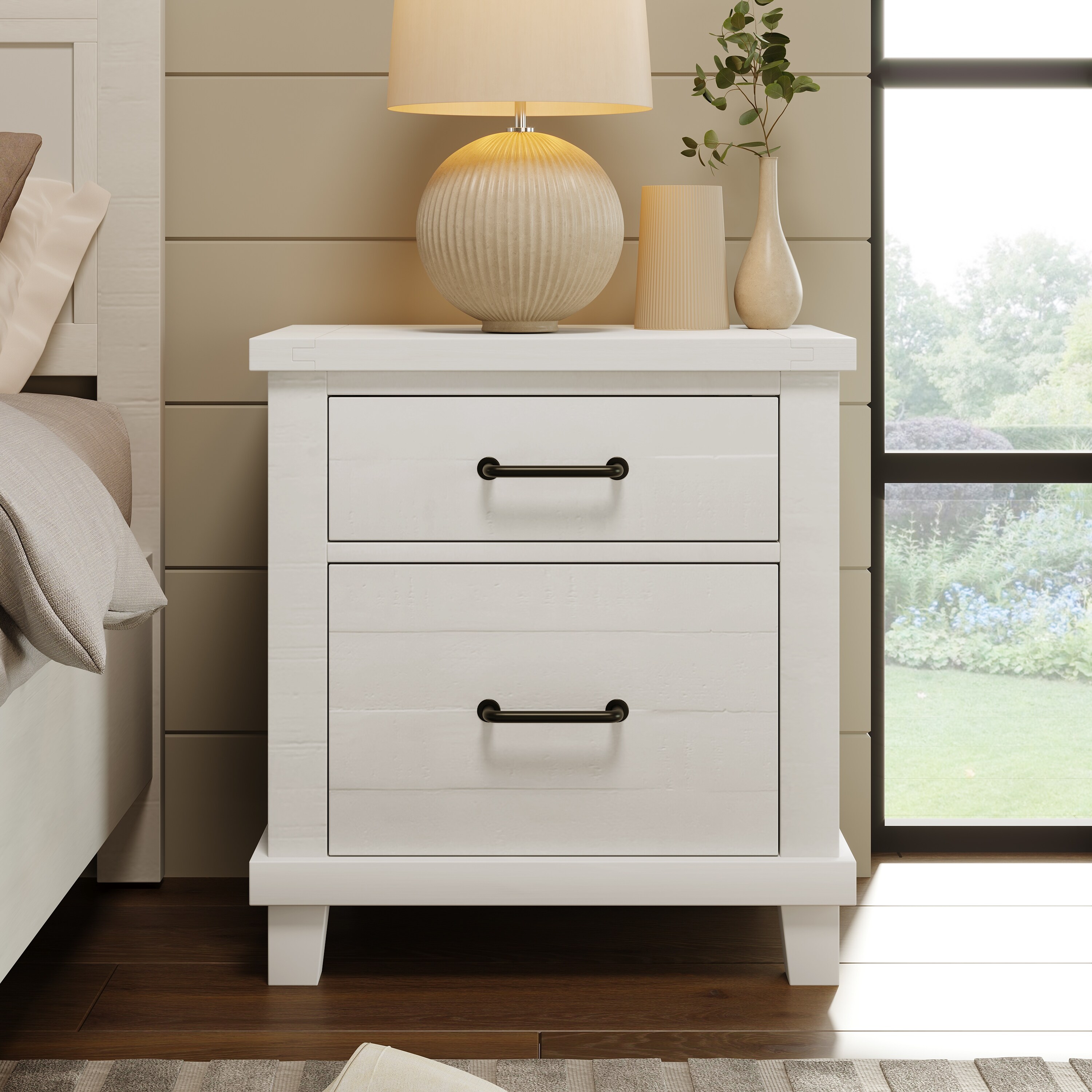 Solid pine wood nightstand hotsell