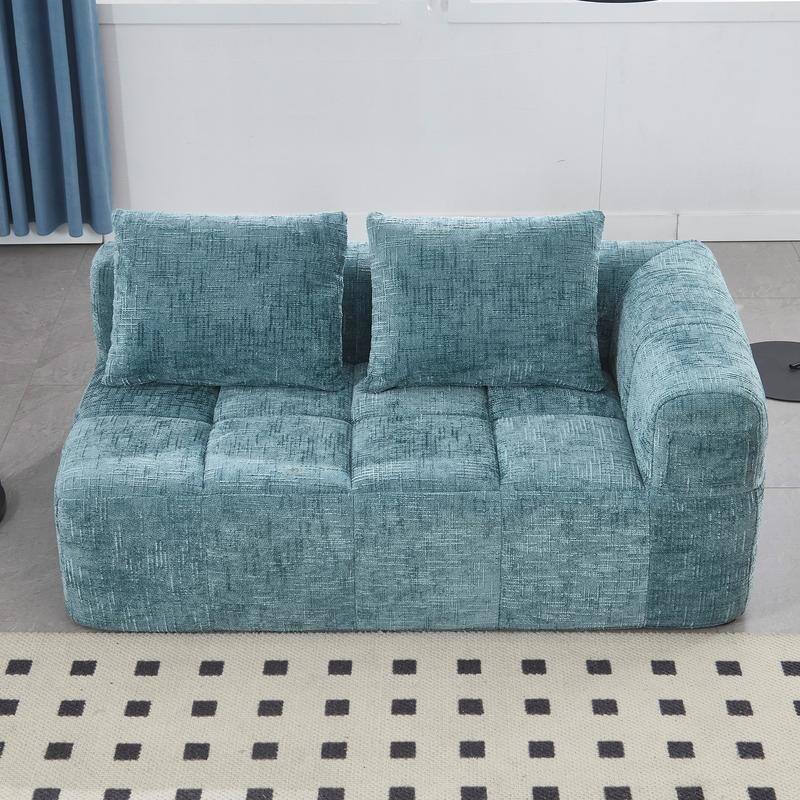 Chenille Loveseat Sofa, Minimalist Modular Sleeper for Living RoomS