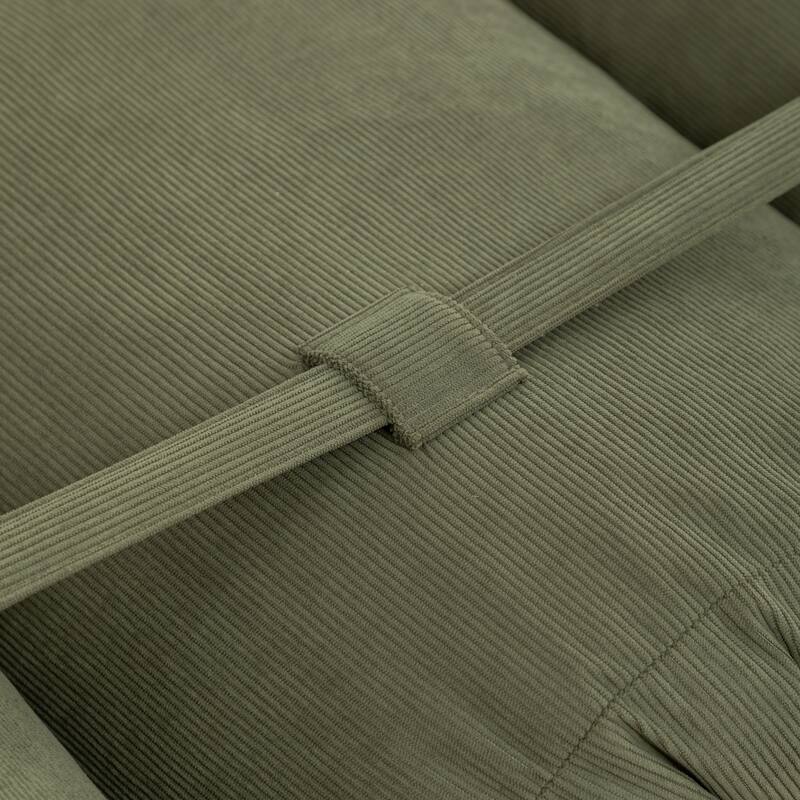 Versatile Lazy Sofa Corduroy Chaise Lounge Floor Couch Composed of 5 Cylindrical Pillows with Adjustable Straps