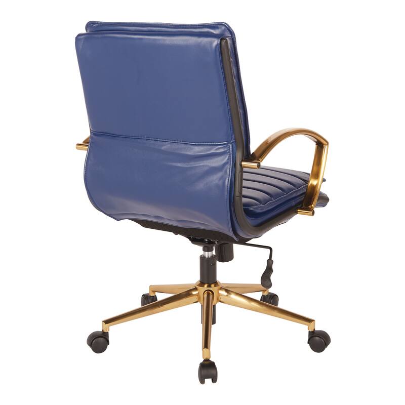 OSP Home Furnishings Gold Base Mid-back Faux Leather Office Chair
