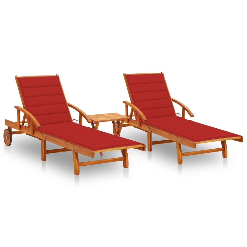 2 sun loungers with table best sale