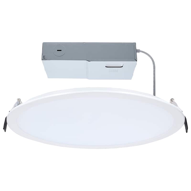 38 Watt 12 Inch LED Direct Wire Downlight Remote Driver CCT Selectable Round White - White