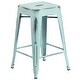 preview thumbnail 41 of 64, Backless Distressed Metal Indoor/Outdoor Counter Height Stool