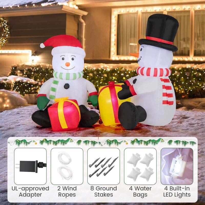 Costway 5FT Christmas Inflatables with Gift Boxes 4 Bright LED Lights - See Details