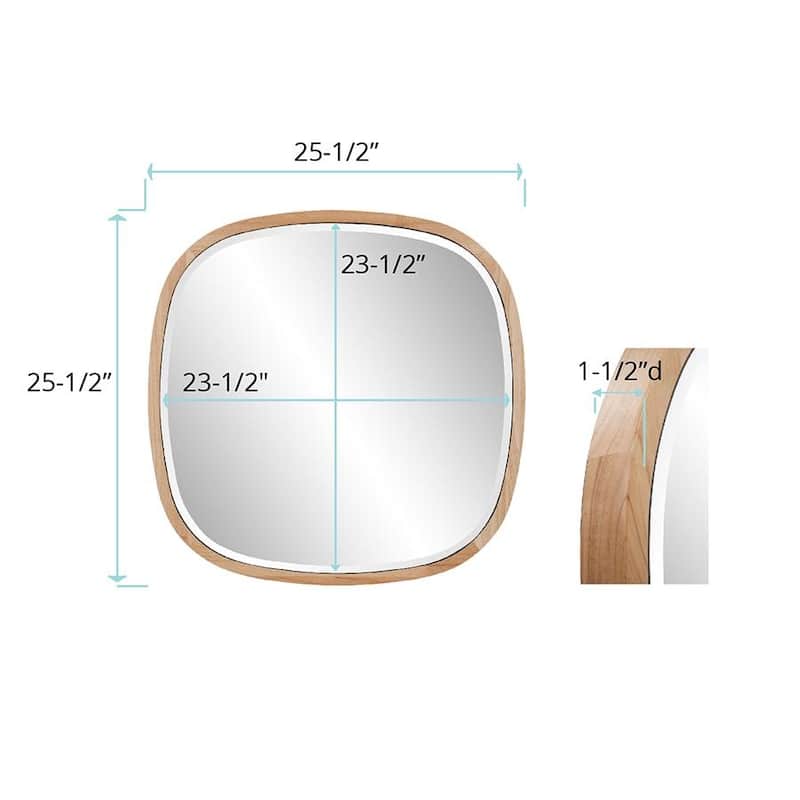 Allan Andrews Light Oak Wood Framed Beveled Wall Mirror