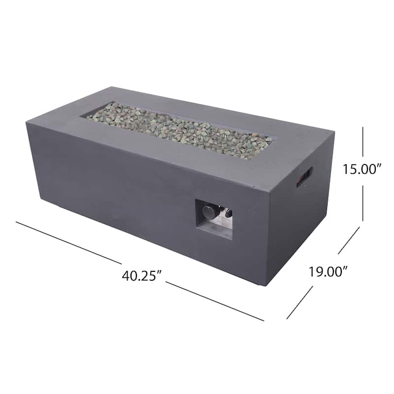 Aidan Rectangular Propane Fire Pit Table with Tank Holder