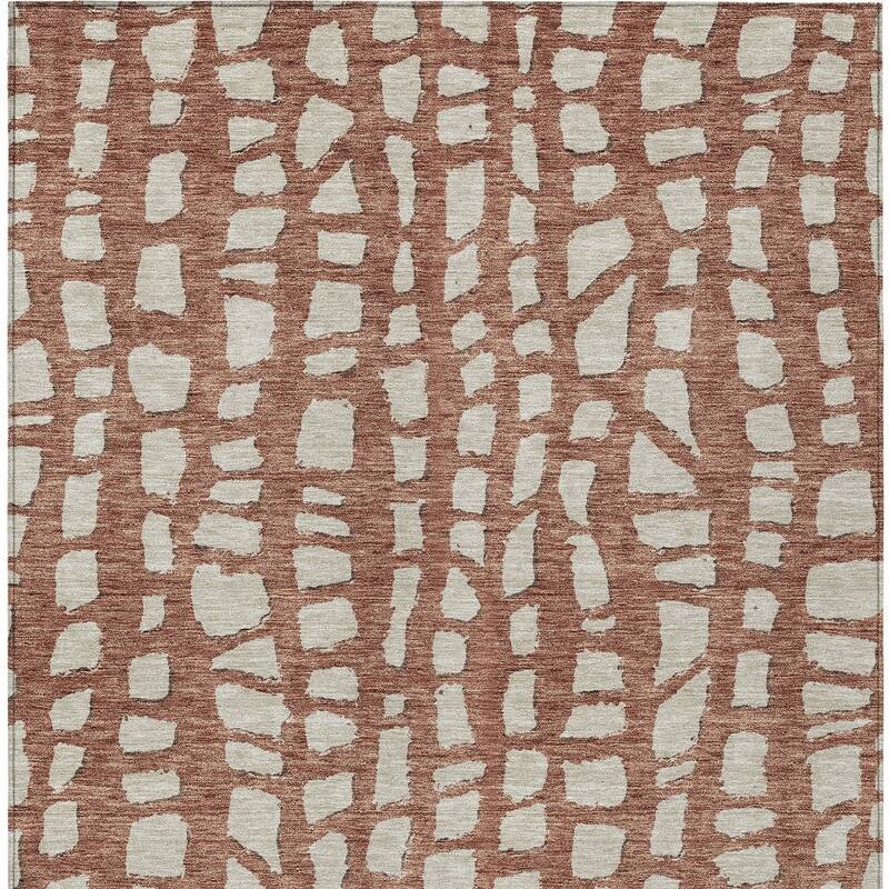 HomeRoots Abstract Transitional Rectangle Outdoor Rug