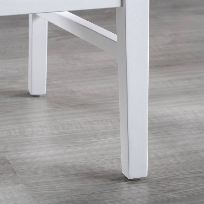 Set of 2 Dining Chair Lounge Chair w/X-Shaped Back, White+Walnut