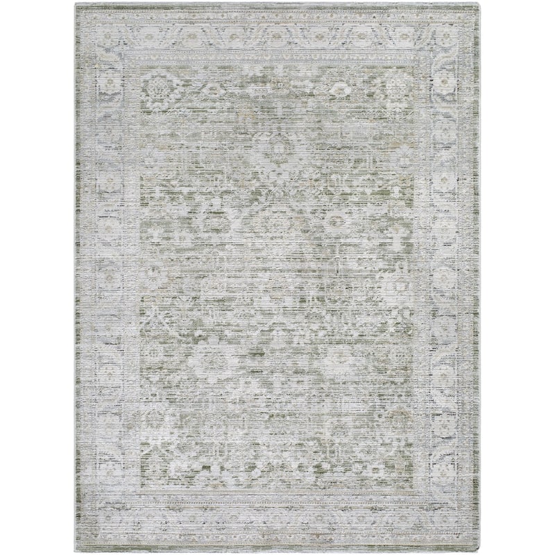 Livabliss Edmonton Traditional Abstract Area Rug - Medium Gray - 5' 3" x 7'