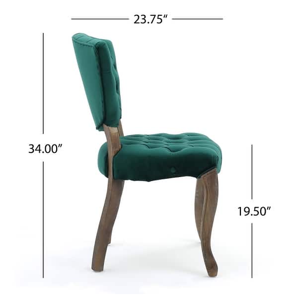 dimension image slide 3 of 8, Maison Rouge Anwar Tufted Dining Chairs- (Set of 2)