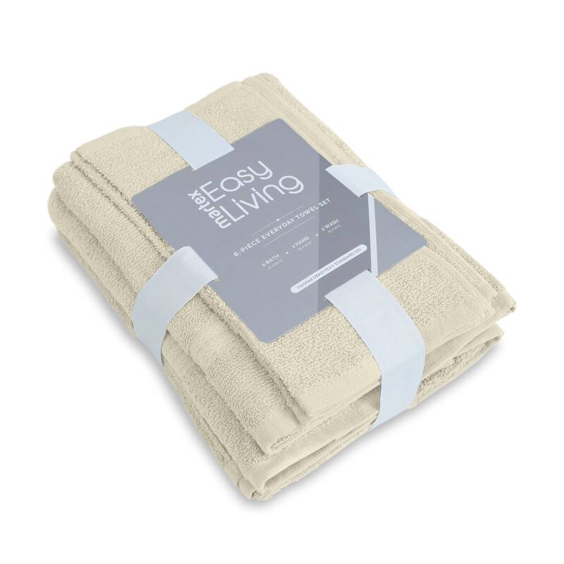 Superior Miami 100% Cotton 6-Piece Towel Set - Lightweight & Quick Drying