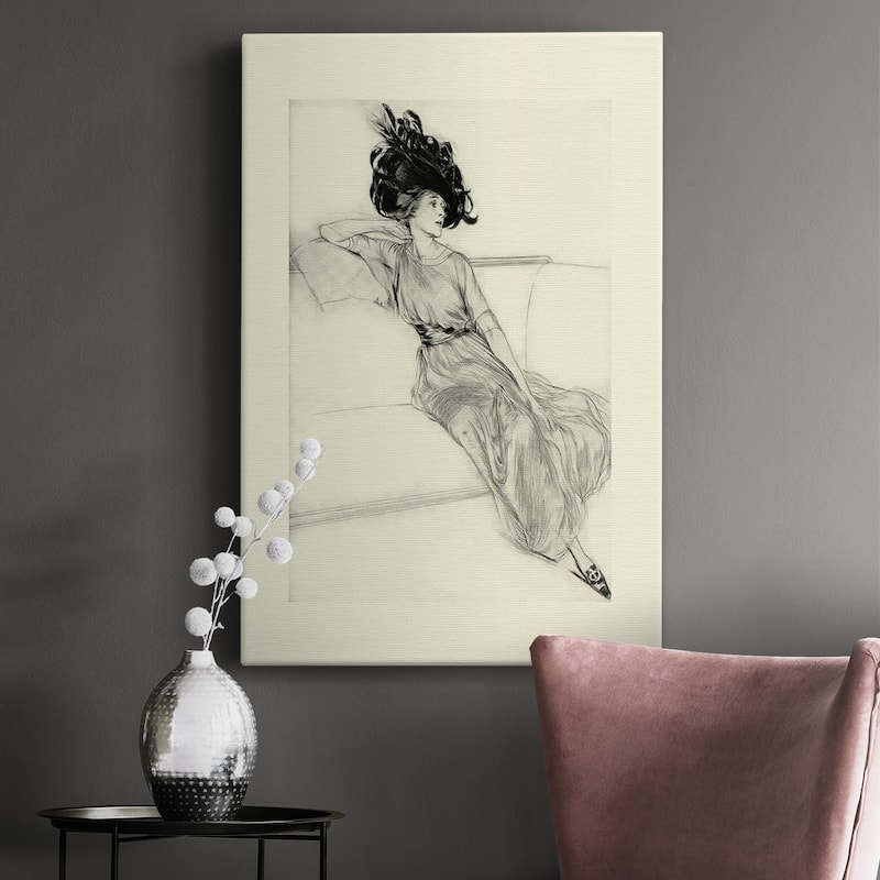 Feather Hat I Premium Gallery Wrapped Canvas - Ready to Hang - Bed Bath ...
