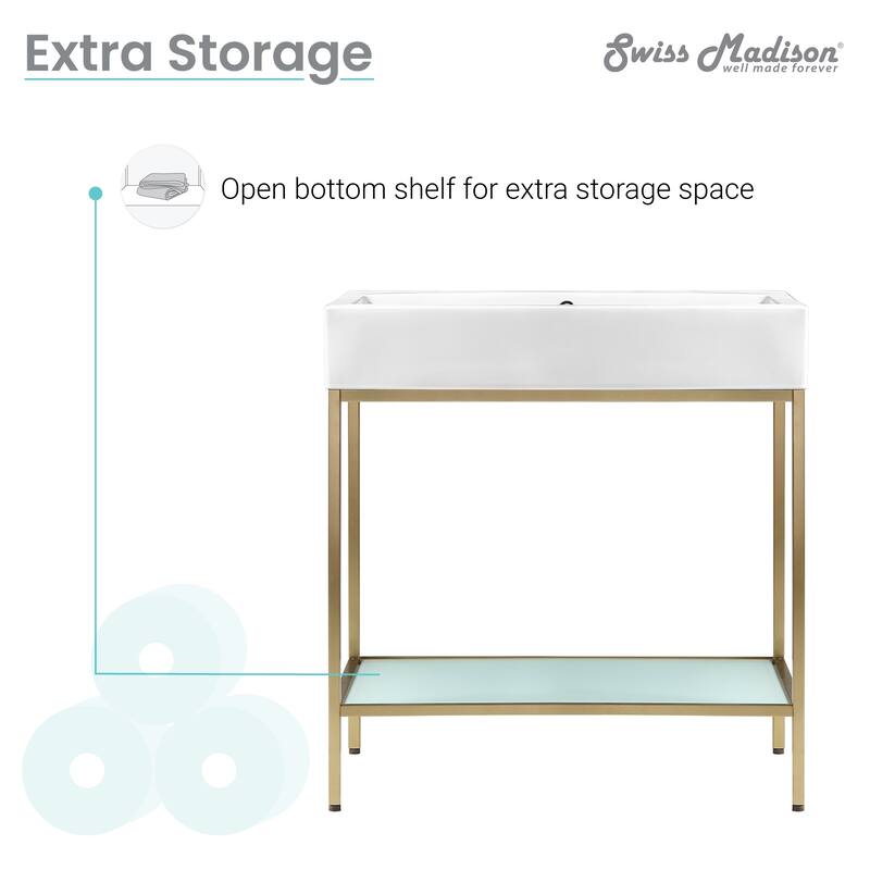 Pierre Metal Freestanding Single Sink Bathroom Vanity